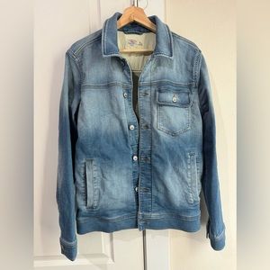 Faherty Stretch Terry Trucker Jacket Washed Indigo Size Medium